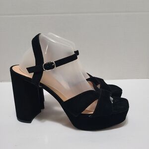 Kate Spade Delight Tue Suede Elegant Black Platform Heels Size 11